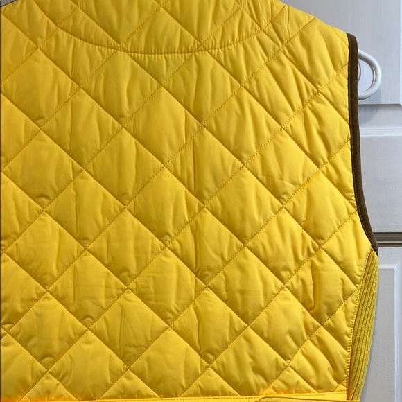 Ralph Lauren Sport Yellow Quilted Genuine Suede Vest with Crest Logo - Size M - Picture 10 of 16